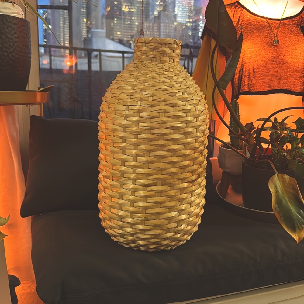 Large Wicker Vase, Wicker Bottle